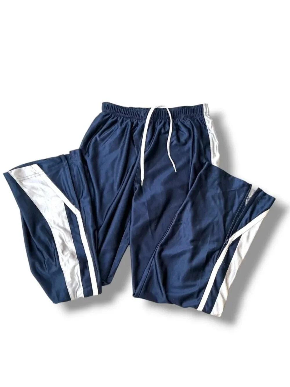 Nike Track Pants Drawstring Elasticized Waist Zip Leg Hem Navy Blue Youth Large